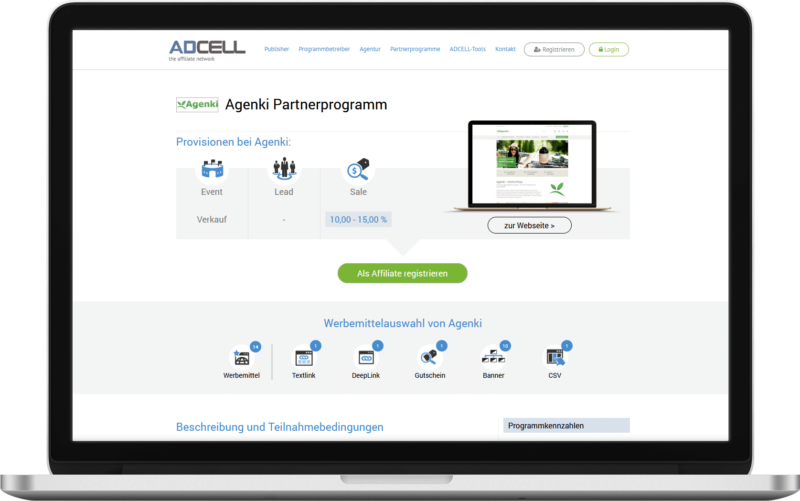 ADCELL - Agenki Partnerprogramm (Affiliate)
