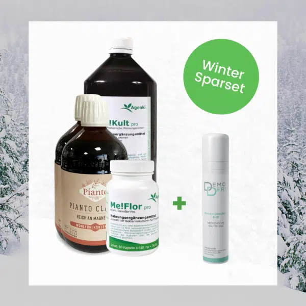 Sparset: 2x Pianto Classic, 1x Me!Kult pro, 1x Me!Flor pro plus 1x DemoDerm Handcreme Repair Med gratis