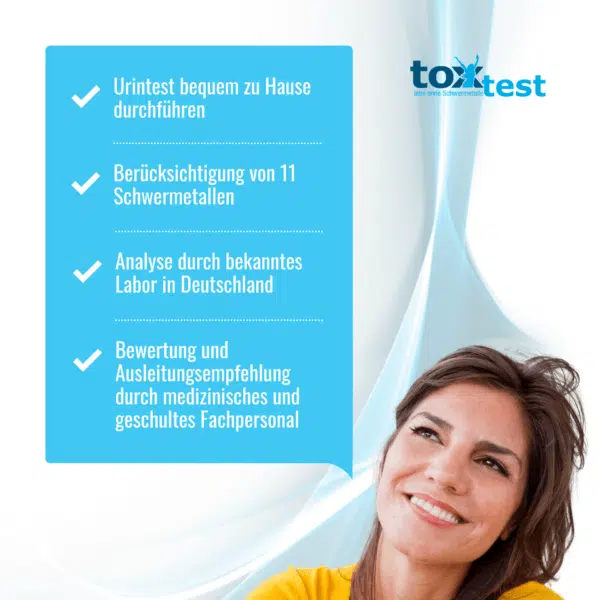 Leistungen des ToxTest – Der Schwermetall Test zum Selbermachen - Urintest
