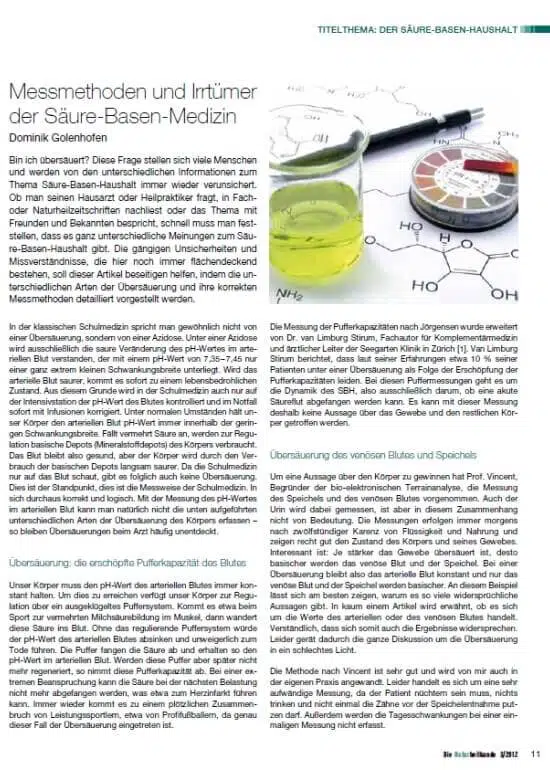 Messmethoden und Irrtuemer der Saeure-Basen-Medizin